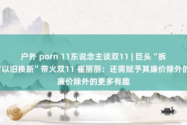 户外 porn 11东说念主谈双11 | 巨头“拆墙”重迭“以旧换新”带火双11 崔丽丽：还需赋予其廉价除外的更多有趣