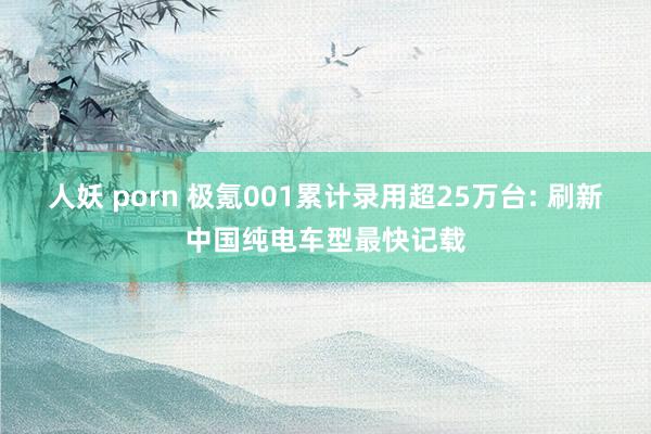 人妖 porn 极氪001累计录用超25万台: 刷新中国纯电车型最快记载