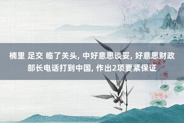 楠里 足交 临了关头， 中好意思谈妥， 好意思财政部长电话打到中国， 作出2项要紧保证