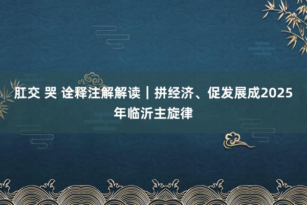 肛交 哭 诠释注解解读｜拼经济、促发展成2025年临沂主旋律