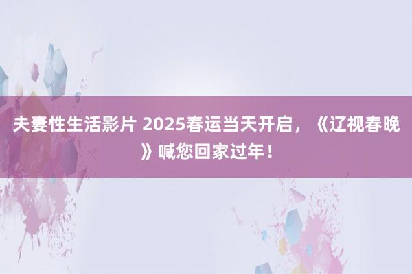 夫妻性生活影片 2025春运当天开启，《辽视春晚》喊您回家过年！