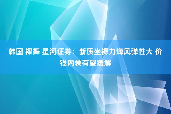 韩国 裸舞 星河证券：新质坐褥力海风弹性大 价钱内卷有望缓解