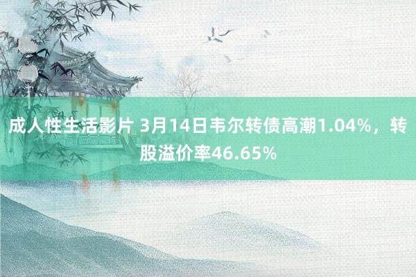 成人性生活影片 3月14日韦尔转债高潮1.04%，转股溢价率46.65%