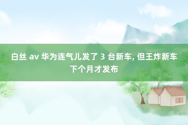 白丝 av 华为连气儿发了 3 台新车， 但王炸新车下个月才发布