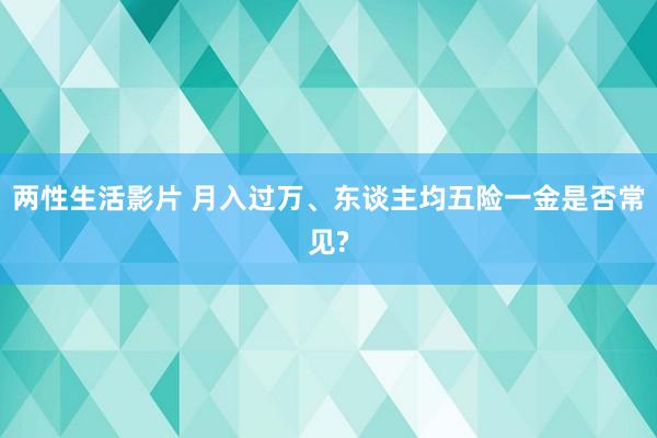 两性生活影片 月入过万、东谈主均五险一金是否常见?